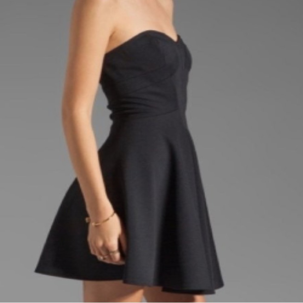 NEW Z Spoke Zac Posen Mini Strapless  Black Cocktail Party Dress Size 8